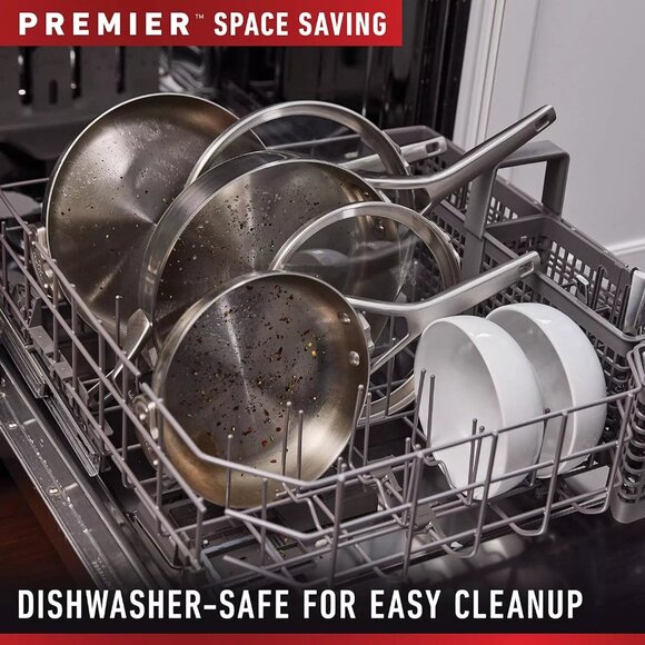 Calphalon Premier Space-Saving Stainless Steel 10-Inch Fry Pan, Silver - Picture 3 of 5